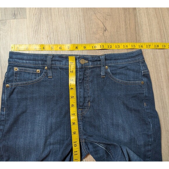 J Crew Size 29 Blue Jeans 9" Demi Boot Crop Raw Hem Dark Wash Modern Minimalist - Picture 9 of 10